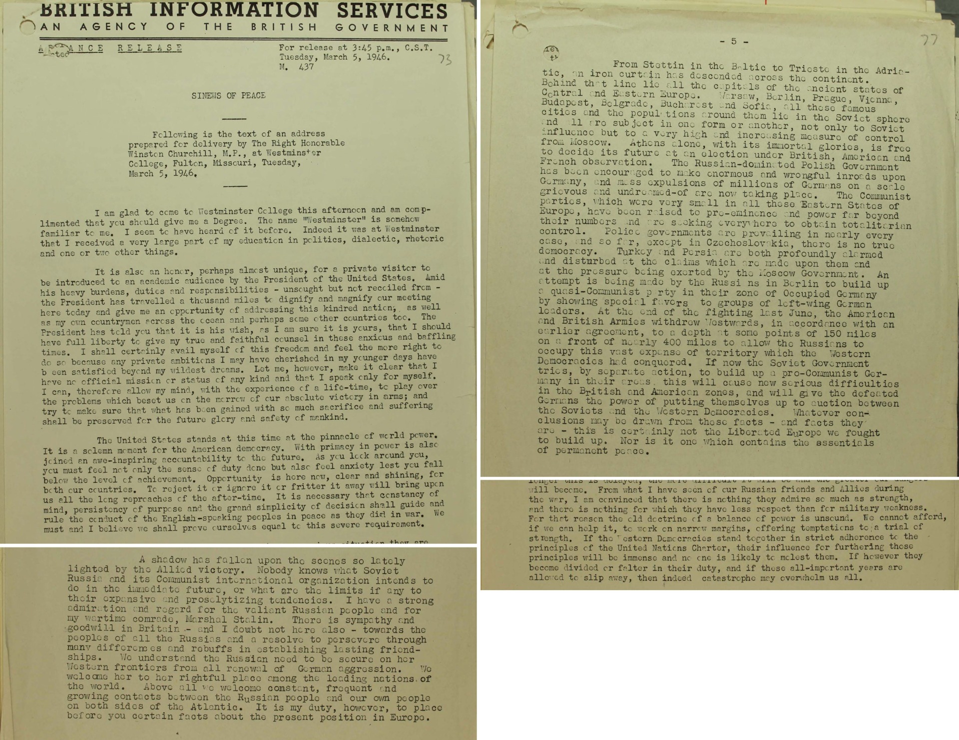 projev v Britském národním archivu